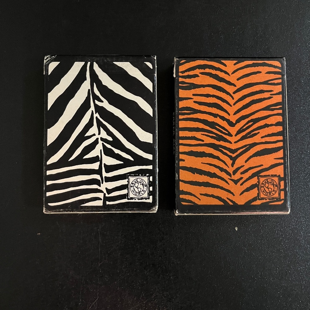 Zebra and Tiger Striped Save Our World Poker-Size Playing Card Decks New Sealed